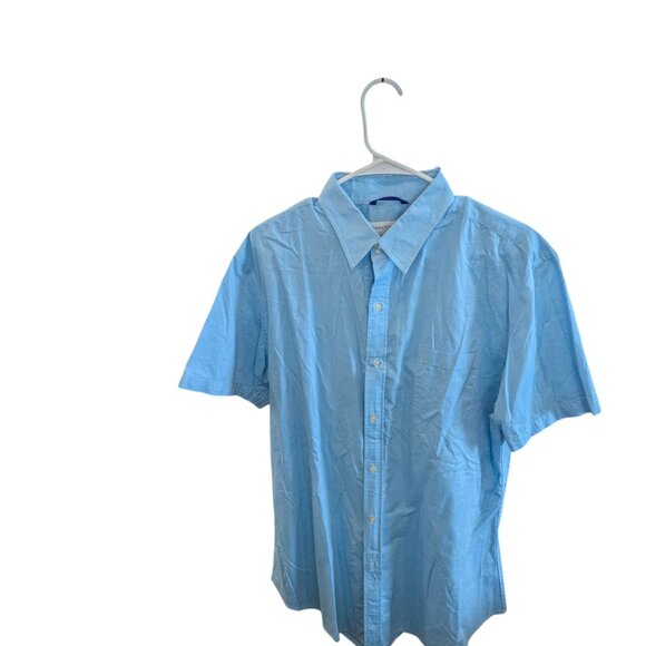 Teddy Stratford Light Blue Oxford Short Sleeved Button Down w Zip Fit - Size 5 - Picture 2 of 14